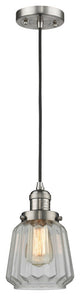 Chatham 1-Light Mini Pendant, Brushed Satin Nickel, Clear
