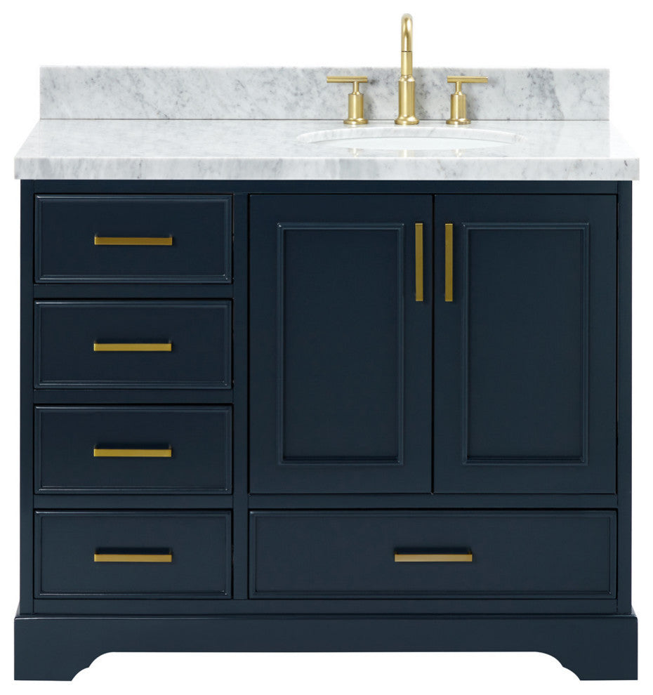 Ariel Stafford 43" Single Right Offset Oval Sink Bathroom Vanity