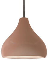Radiance Medium Droplet Pendant, Adobe Frame, Brushed Nickel, Rigid Stem Kit