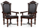 Furniture of America Exa Traditional Wood Padded Armchair in Cherry (Set of 2)