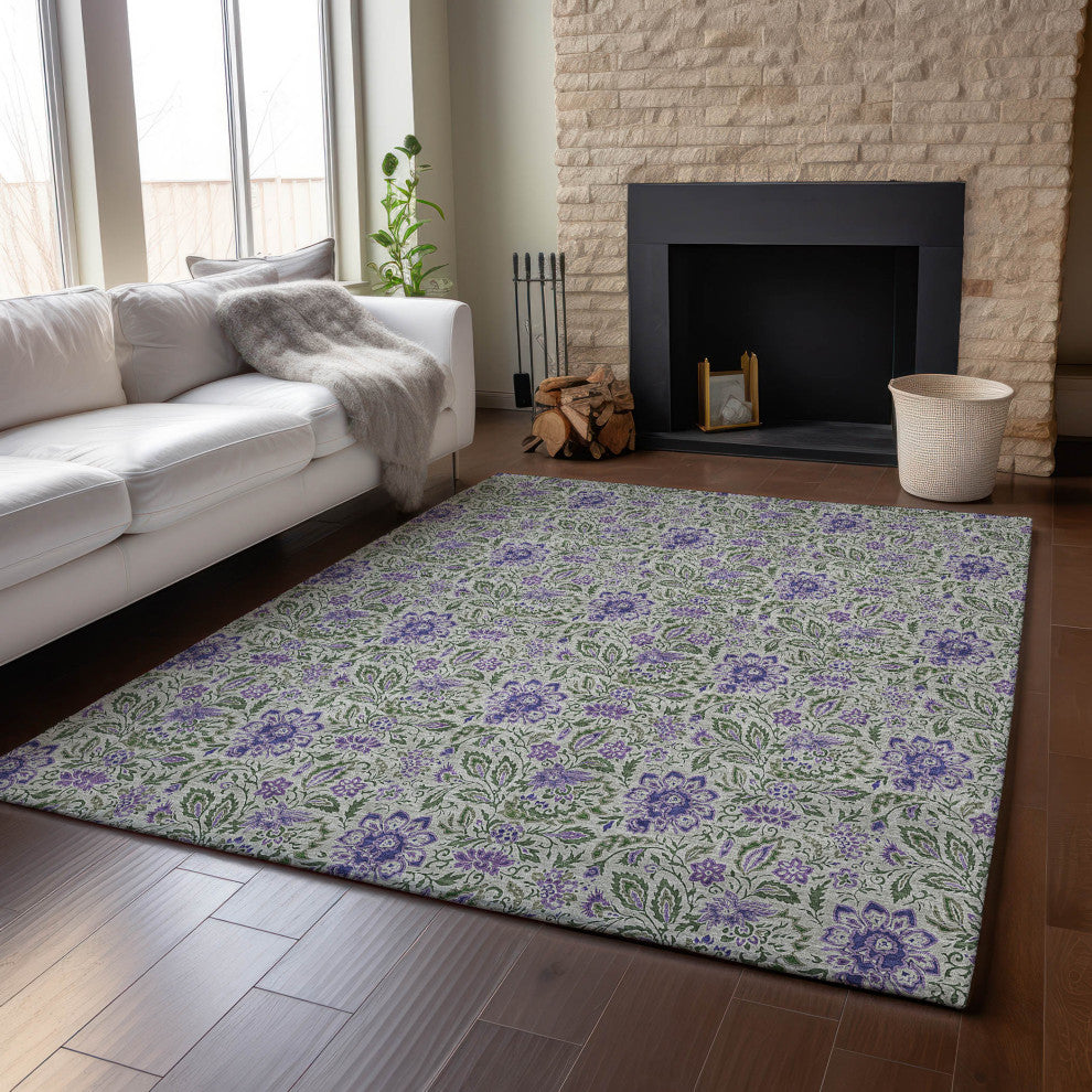 Premium Machine Washable Mayfield AMF660 Olive 9' x 12' Rug