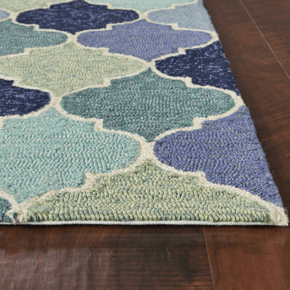 7' X 9'  Uv Treated Polypropylene Blue Area Rug