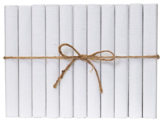 Decorative Books - Snowfall Linen Wrapped Book Bundle - 1 foot of White Books