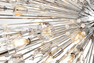 Victor 48" Crystal Starburst Oval Pendant, Chrome