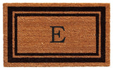 Black Border 18"x30" Monogram Doormat, Letter E
