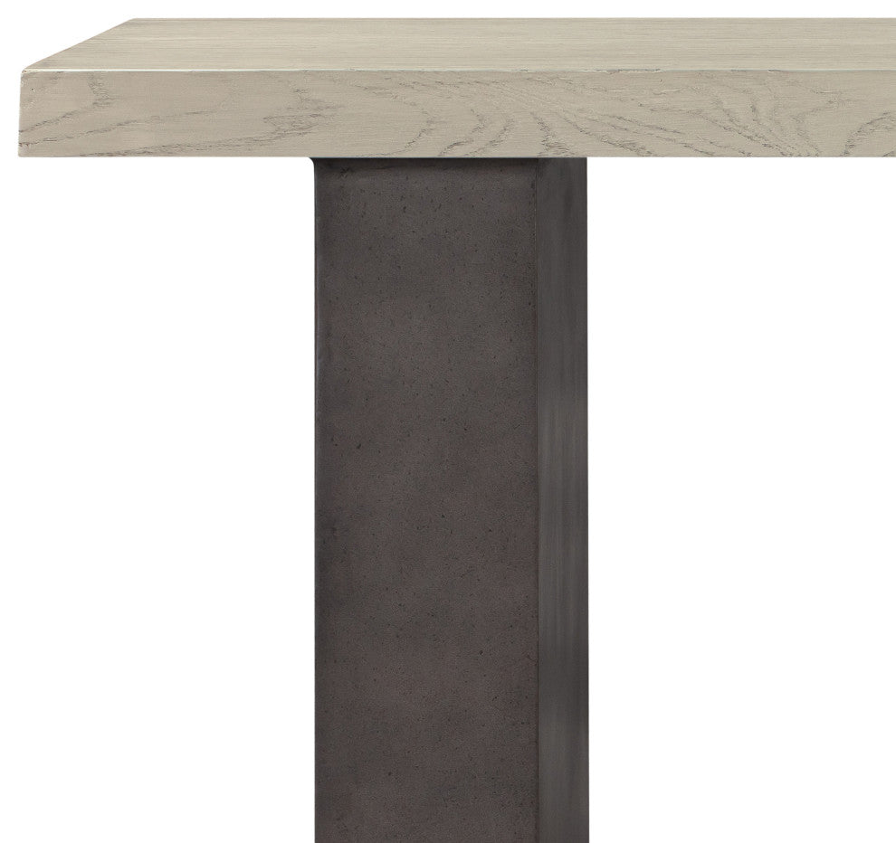 Abbey Concrete and Grey Oak Wood Console Table