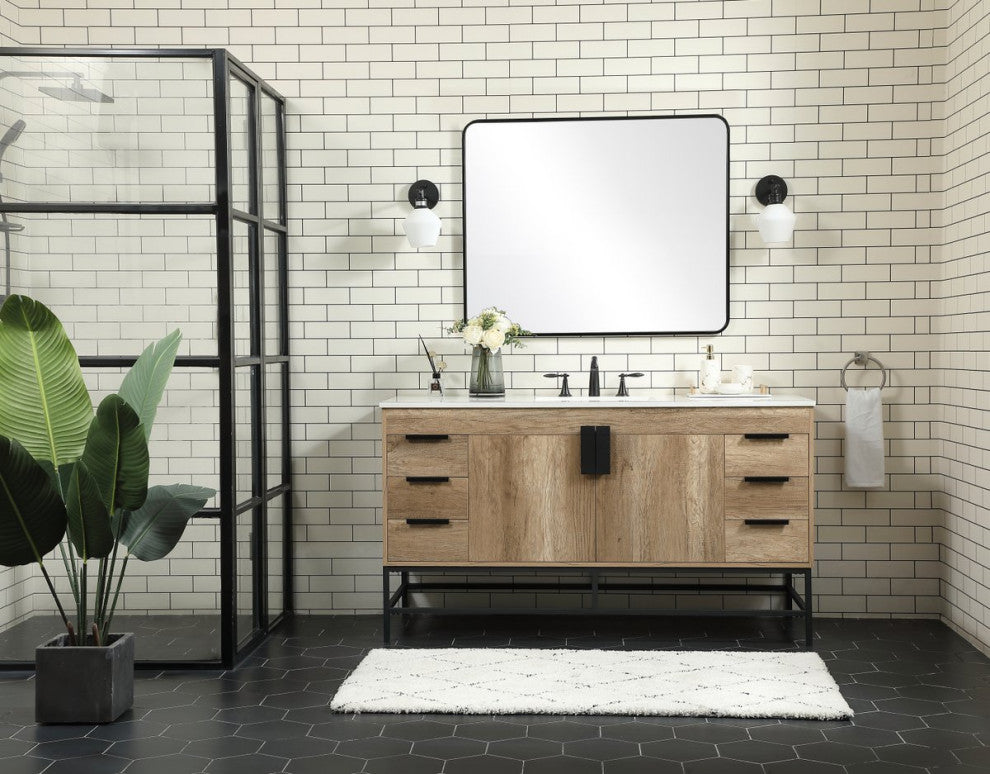 Home Living 22" Modern Natural Oak-Light Bathroom Vanity