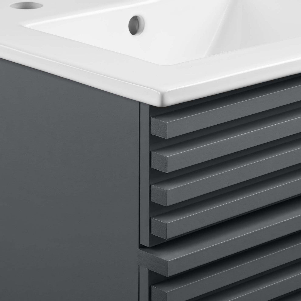 Render 18" Bathroom Vanity Cabinet, Gray White