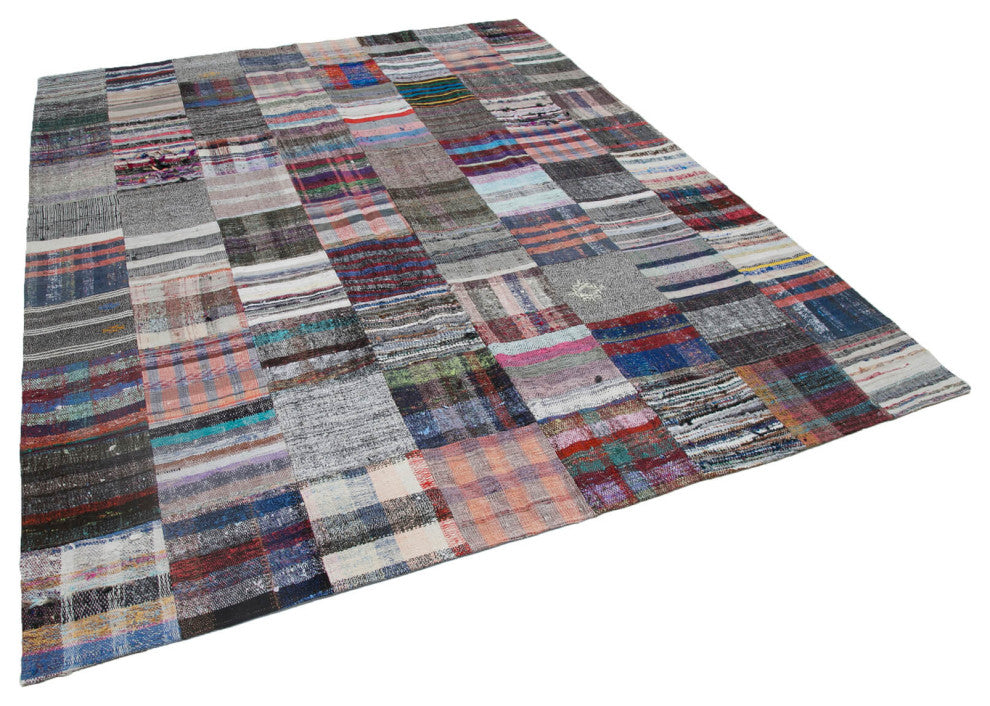 Rug N Carpet - Handmade Turkish 7' 10'' x 9' 9'' Vintage Patchwork Kilim Rug
