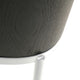 LeisureMod Tule Dining Chair With Upholstered Seat and White Steel Frame, Black/Charcoal