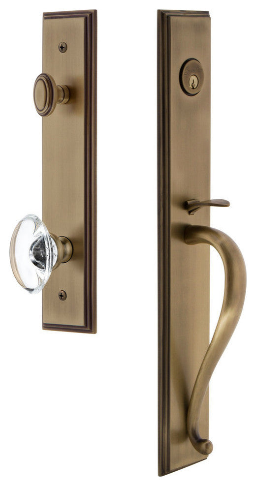 Carre' 1-Piece Dummy Handleset, S Grip and Provence Knob, Vintage Brass, 849163