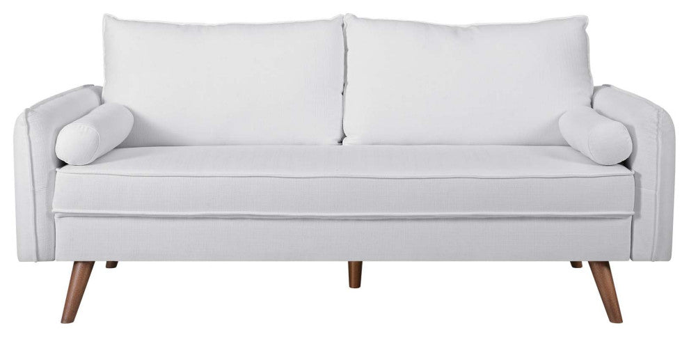 Revive Upholstered Fabric Sofa, White
