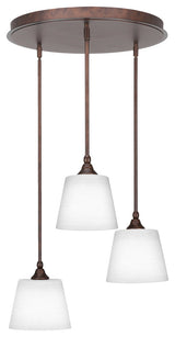 Empire 3-Light Cluster Pendalier, Bronze/White Matrix