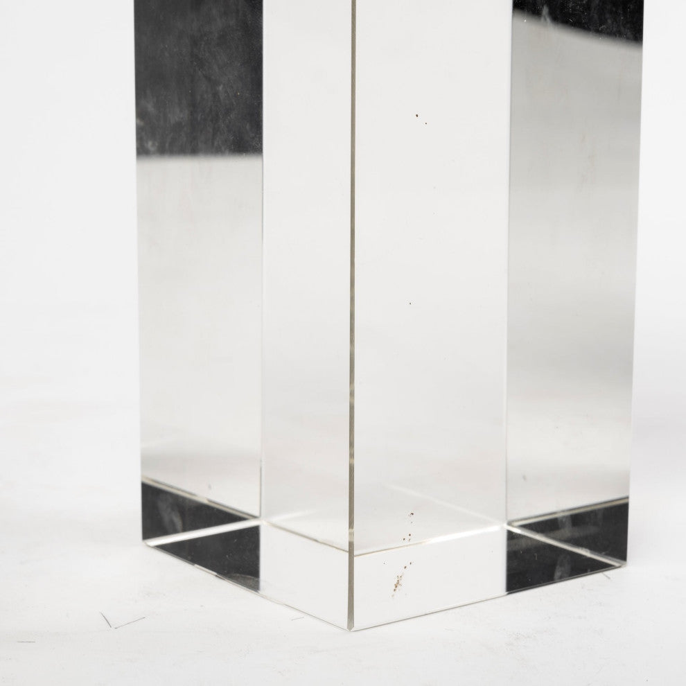 Isla, Large, 5Lx5W White Replica Resin Coral On Clear White Glass