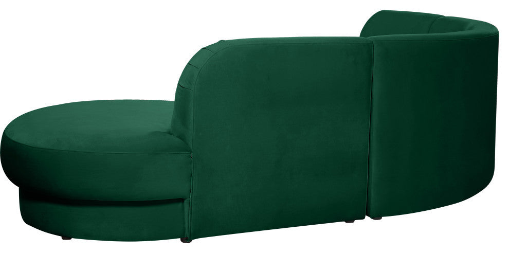 Rosa Velvet Upholstered 3-Piece Sectional, Green