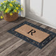 A1HC Floral Border Black 18x30 Rubber and Coir Heavy Duty Monogrammed Doormat, R