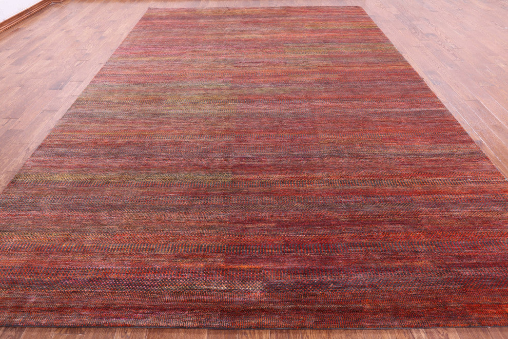 10' 0" X 14' 3" Super Savannah Gabbeh Hand Knotted Wool & Silk Rug - Q13069