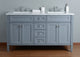 Stufurhome Anastasia French Bathroom Vanity, Gray, 60" Double Sink