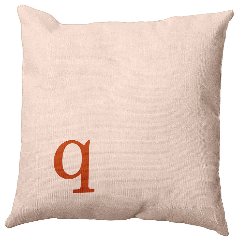 26"x26" Modern Monogram Decorative Throw Pillow, Sienna