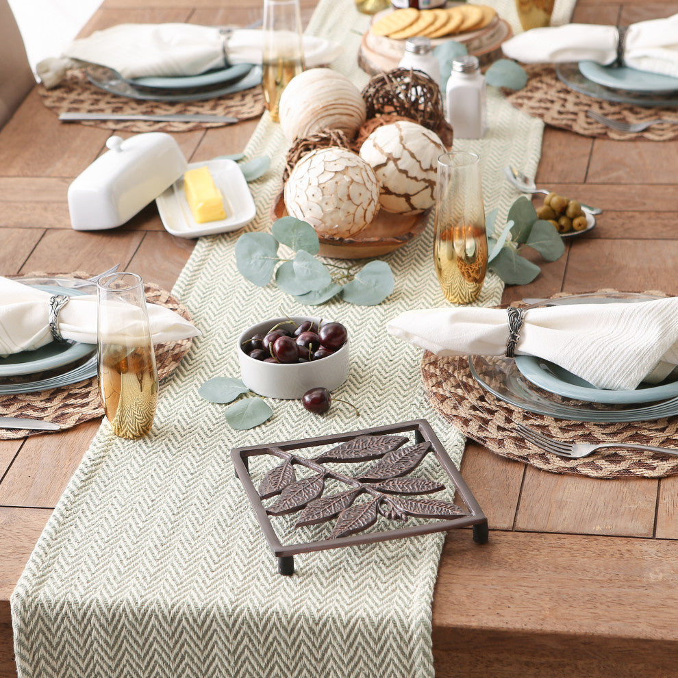 Artichoke Chevron Table Runner 15x72