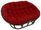 65"X48" Solid Outdoor Spun Polyester Double Papasan Cushion, Paprika