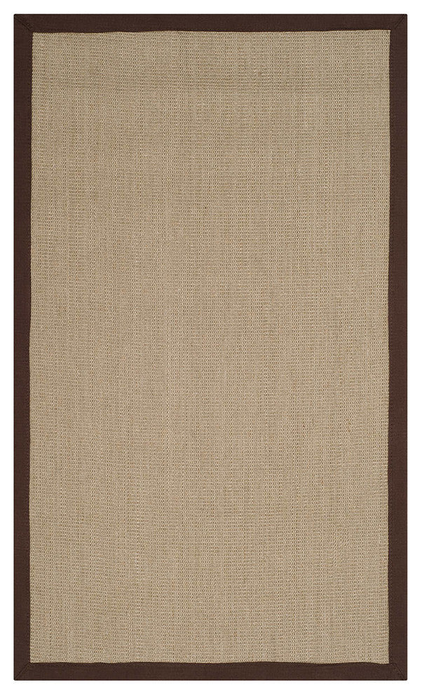 Safavieh Natural Fiber Nf131F Bordered Rug, Sage/Brown, 6'0"x6'0" Round