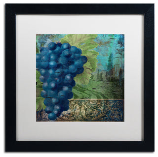 Color Bakery 'Vino Blu Two' Art, Black Frame, White Matte, 16"x16"