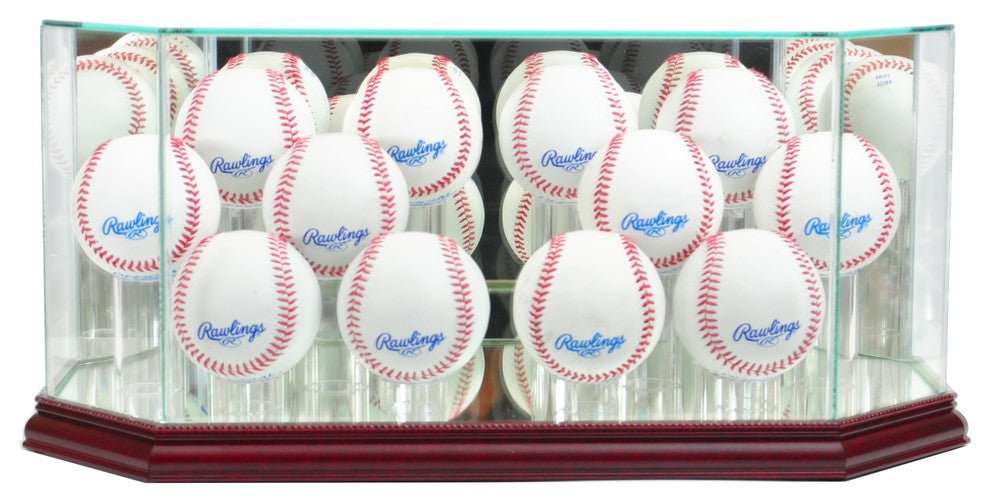 Octagon 12 Baseball Display Case, Cherry