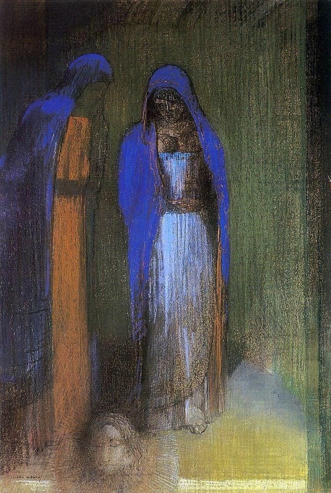 Odilon Redon Salome, 18"x27" Wall Decal
