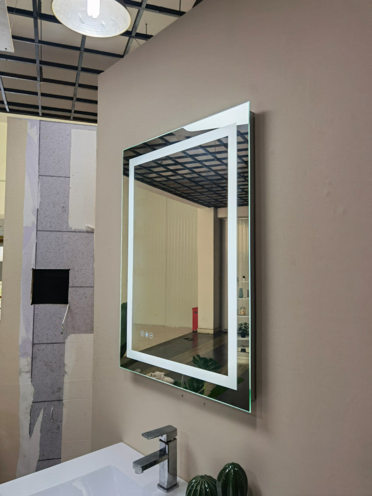 Anti-Fog Dimmable Multi-Color Inductive Touch LED Bathroom Mirror, 24x36 Inch
