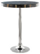 HomeRoots Earth Tones Marble Check and Aluminum Side Table
