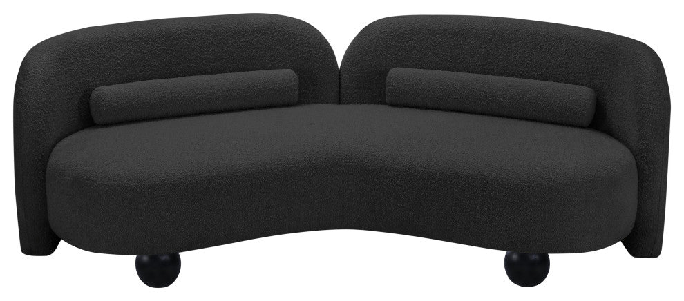Daphne Upholstered Chair/Loveseat/Sofa, Black, Boucle Fabric, Sofa