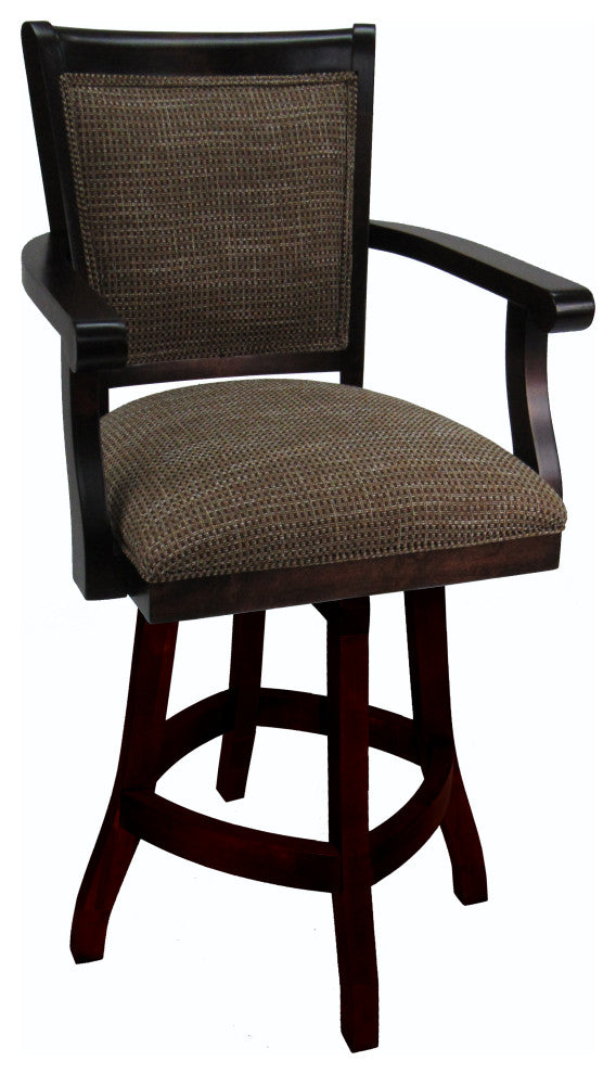 Swivel Counter 26" 30" Extra Tall 34" Wood Bar Stool - Mango, Checkered, Walnut