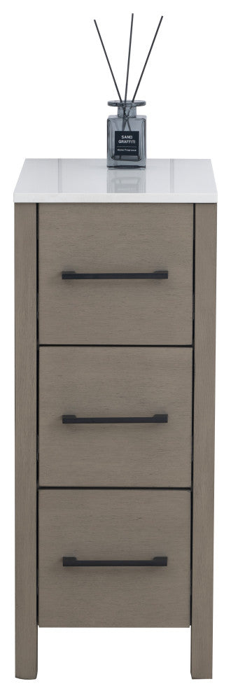 Vanity Art Vanity Cabinet, 12", Driftwood Gray