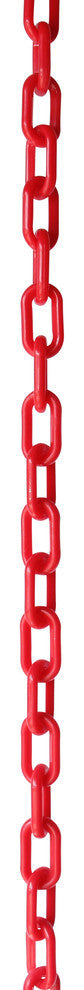 Plastic Standard Link Barrier Chain, Various Finishes, 2 Sizes, Red, U35