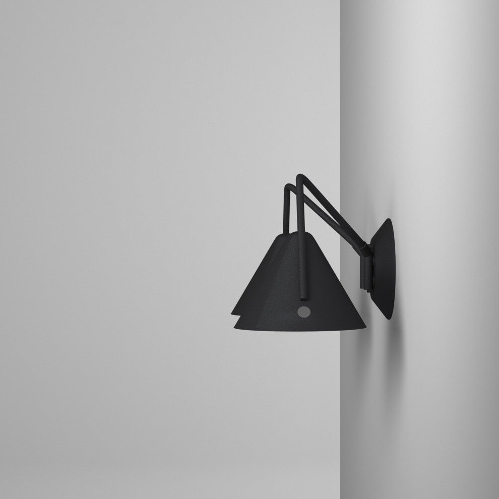 Zag - 2-Light LED Wall Sconce - Textured Matte Black Shade Finish