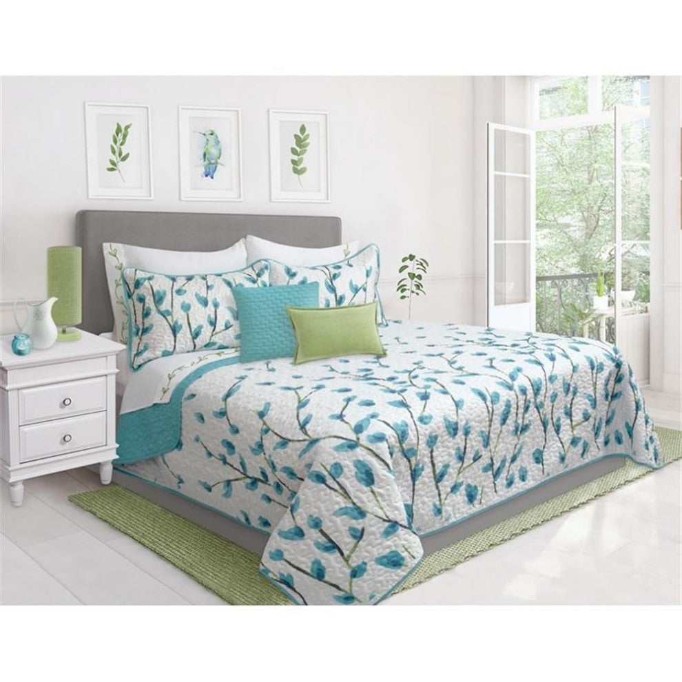 Safdie & Co. 2-piece Polyester Daphne Twin Quilt Set in Multi-Color