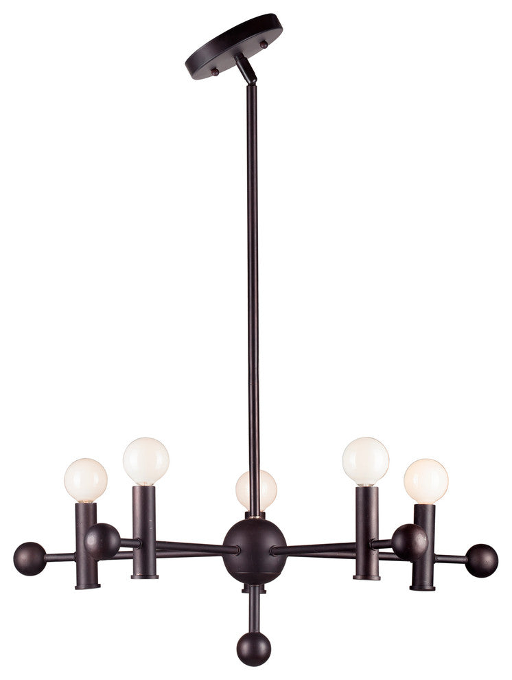 5 Light Chandelier, Antique Bronze