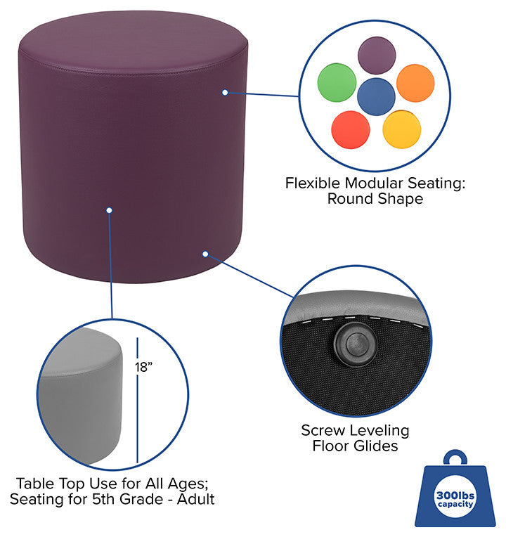 Soft Seating Collaborative Circle, 18" Seat Height , Purple Color