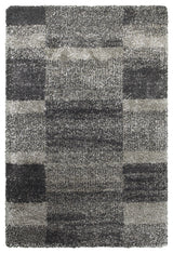 Hartley Shaded Blocks Gray and Charcoal Area Rug, 6'7"x9'6"