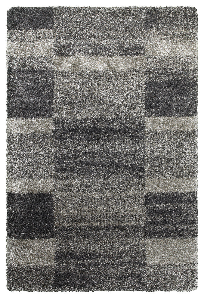 Hartley Shaded Blocks Gray and Charcoal Area Rug, 6'7"x9'6"