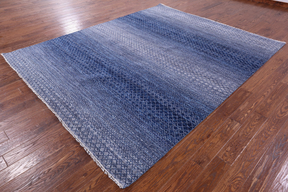 8' 1" X 10' 0" Savannah Grass Handmade Wool Rug - Q13261