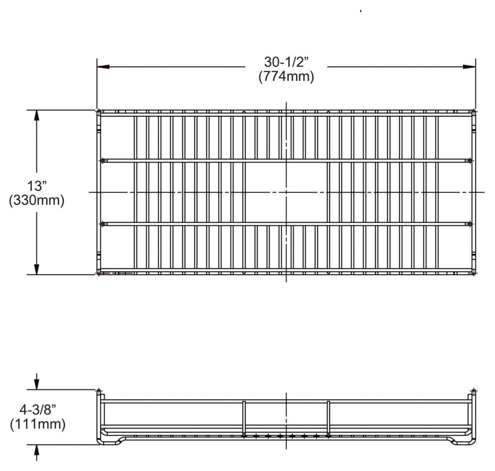 CTXBG3113R Elkay Dart Canyon Stainless Steel Reversible Bottom Grid