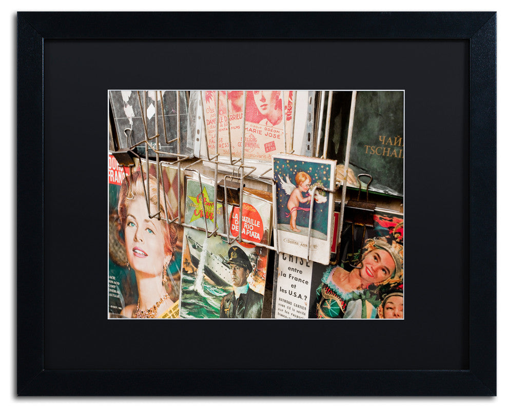 "Magazine Rack" Framed Art by Yale Gurney, Black, Black, 20"x16"