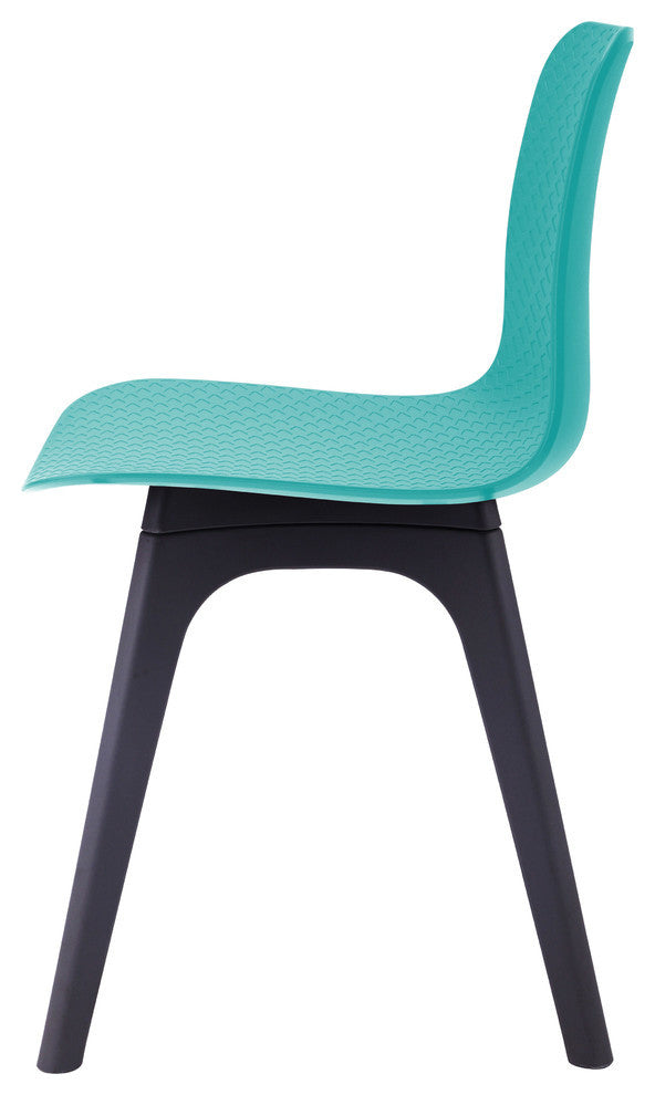 Hebe Series Shell Side Chairs Molded Seat With Leg, Set of 2, Turquoise