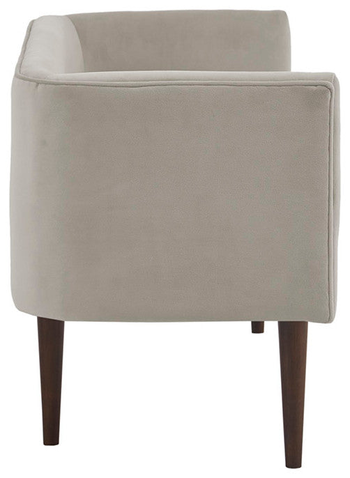 Madison Park Farrah Cream Velvet Low Back Accent Bench