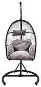 Outdoor Rattan Swing Chair Hanging Egg Chair With Cushion and Pillow