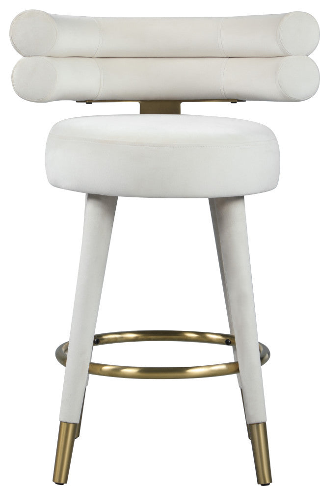 Fitzroy Velvet Upholstered Counter Height Stool (Set of 2)