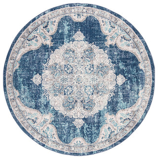 Safavieh Brentwood Bnt867N Rug, Navy/Ivory, 6'7"x6'7" Round