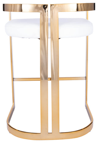 Clarence Faux Leather Counter Stool, Gold
